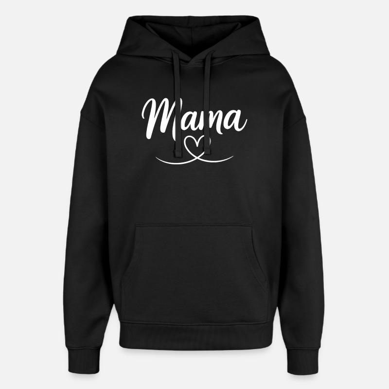 Mama Heart Script - Sweat à capuche unisexe Stanley/Stella Oversized - noir