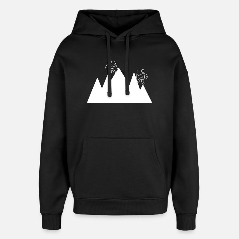 Silhouette des lignes d’alpinisme - Sweat à capuche unisexe Stanley/Stella Oversized - noir