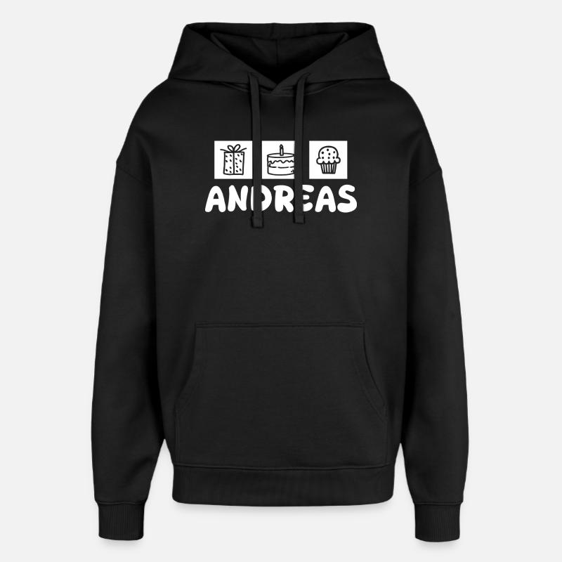 Andreas as a gift - Oversized Unisex Hoodie by Stanley/Stella - black