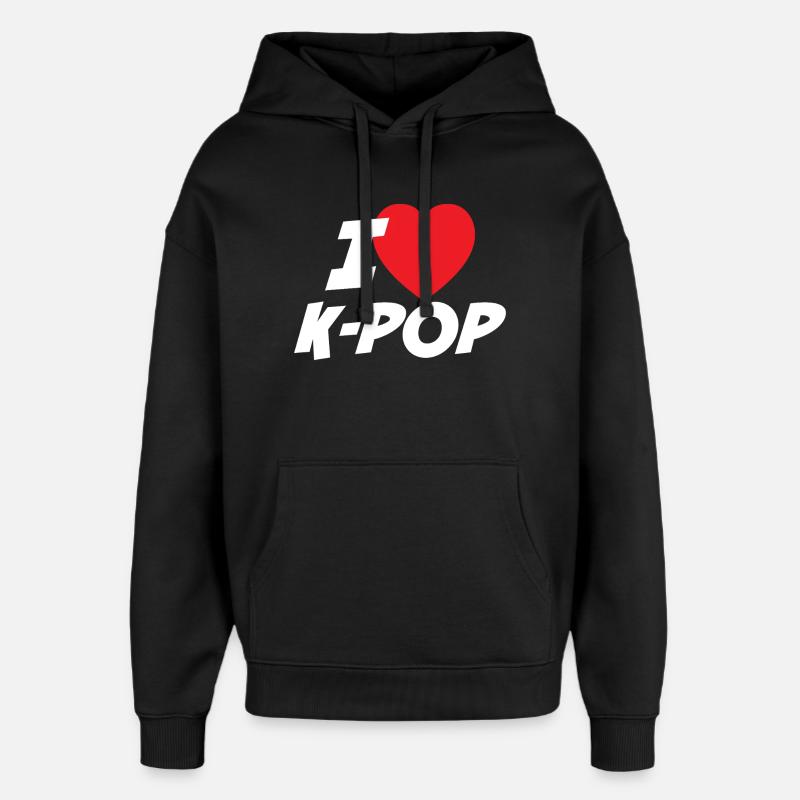 J’adore la K-pop - Sweat à capuche unisexe Stanley/Stella Oversized - noir