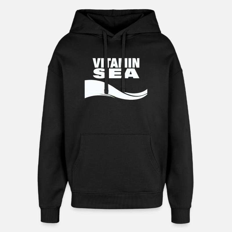 Vitamine Mer - Sweat à capuche unisexe Stanley/Stella Oversized - noir