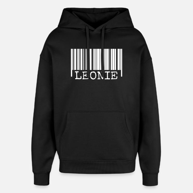 Leonie als Strichcode - Oversized Unisex Hoodie von Stanley/Stella - Schwarz