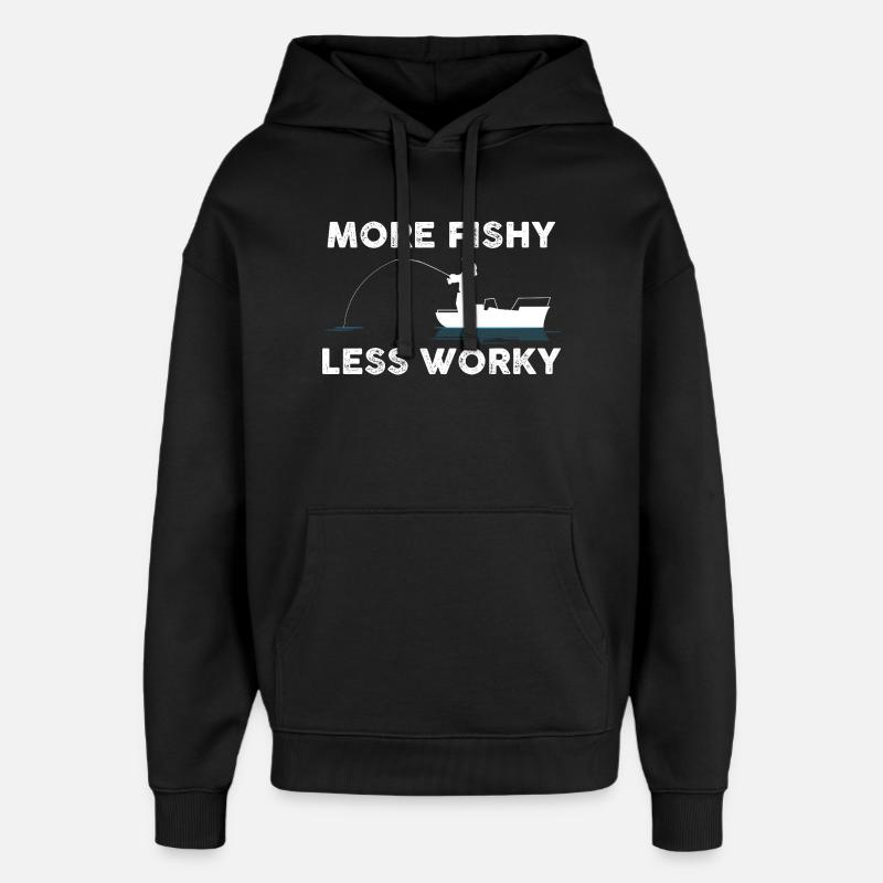 Angler Boot Witz - Oversized Unisex Hoodie von Stanley/Stella - Schwarz