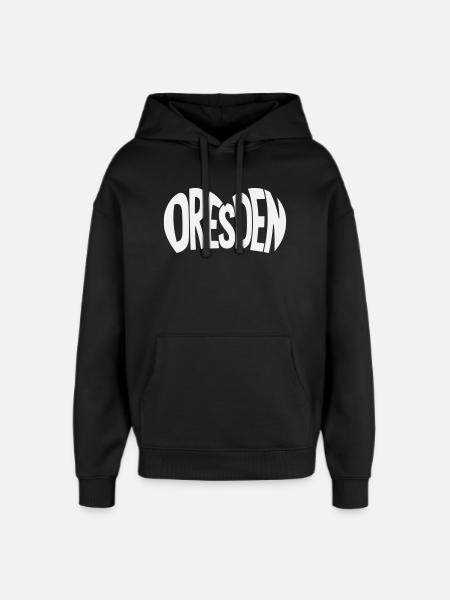 Lettrage Dresde - Sweat à capuche unisexe Stanley/Stella Oversized - noir