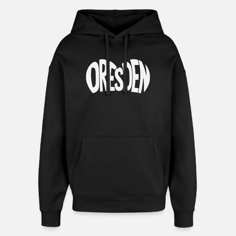 Dresden lettering - Oversized Unisex Hoodie by Stanley/Stella - black