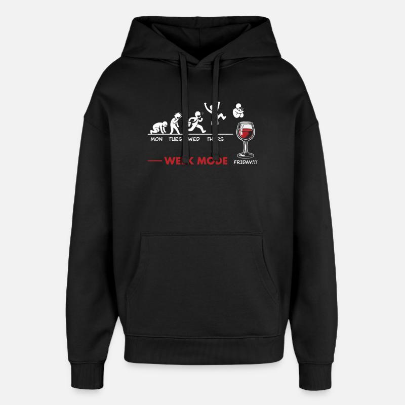 Vive le Weekend-end – Humor Vin - Oversized Unisex Hoodie von Stanley/Stella - Schwarz