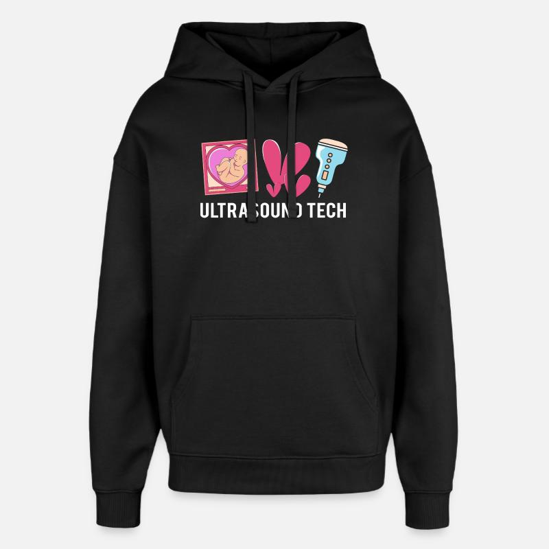 Ultrasonic Technician Ultrasonic Technician - Oversized Unisex Hoodie by Stanley/Stella - black