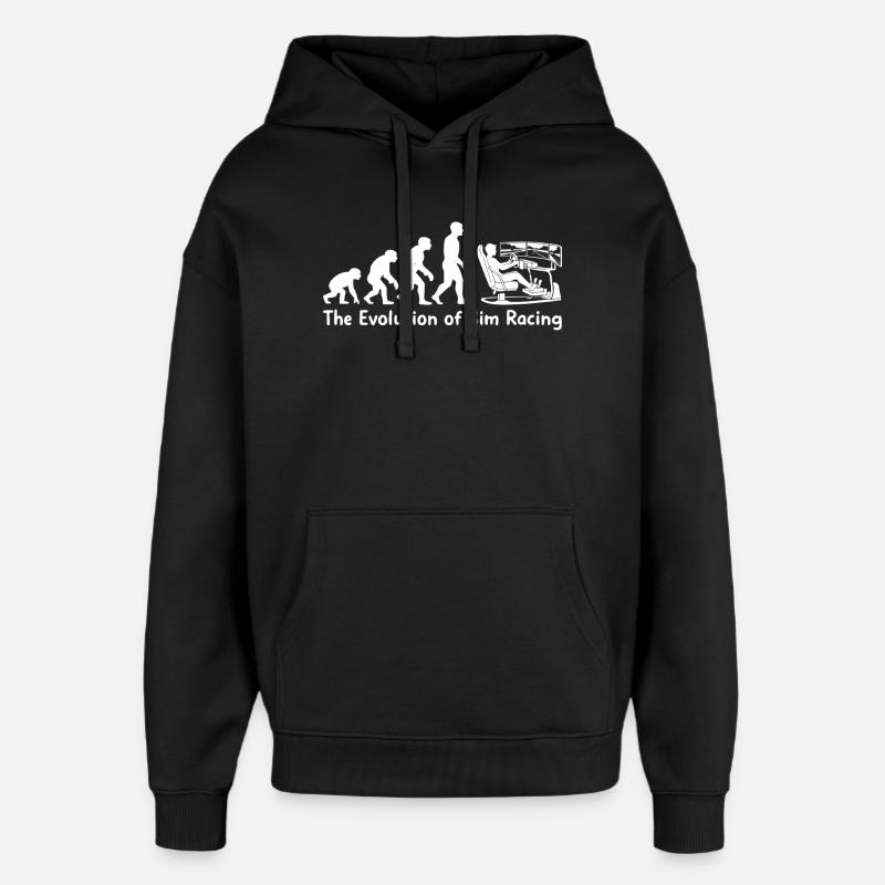 The Evolution of Sim Racing - Oversized Unisex Hoodie by Stanley/Stella - black