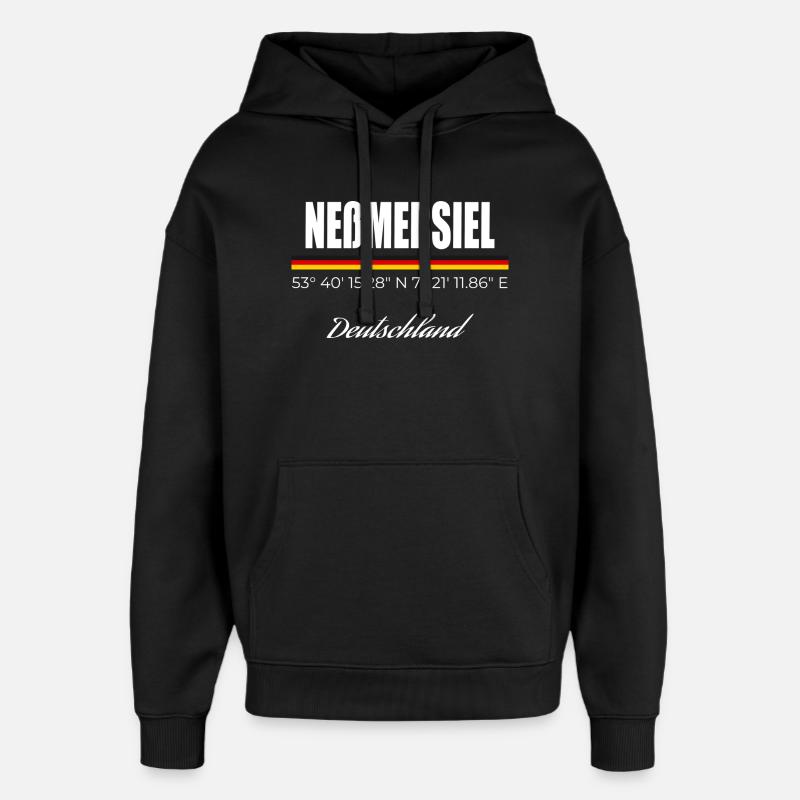 Neßmersiel - Oversized Unisex Hoodie von Stanley/Stella - Schwarz