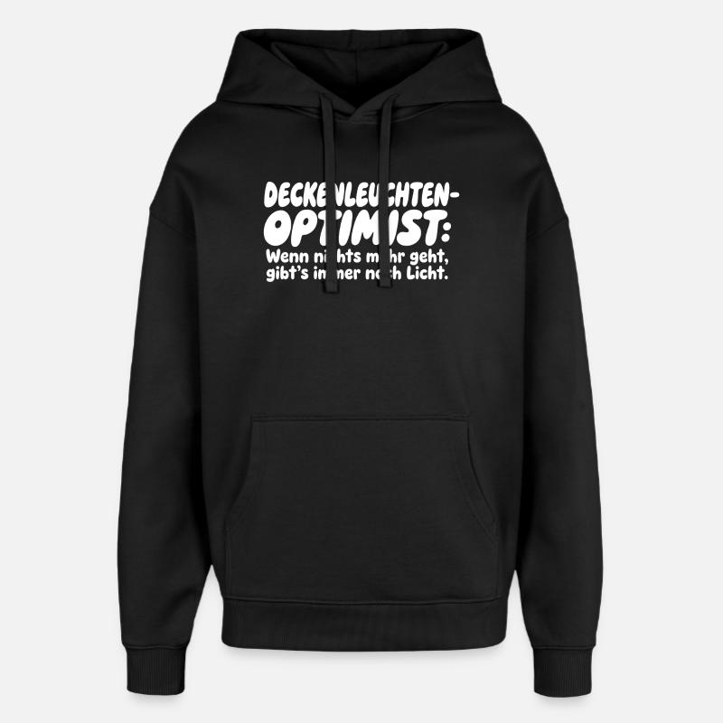 Deckenleuchten-Optimist - Oversized Unisex Hoodie von Stanley/Stella - Schwarz