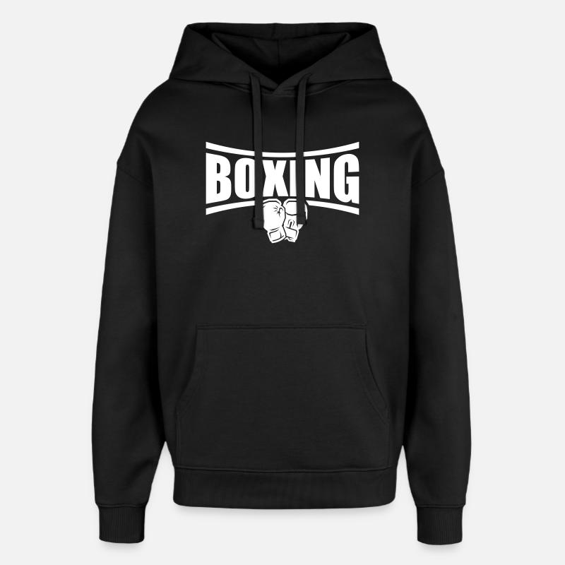 Boîtes de boxe - Sweat à capuche unisexe Stanley/Stella Oversized - noir