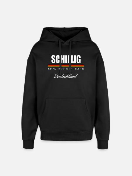 Schillig - Oversized Unisex Hoodie von Stanley/Stella - Schwarz
