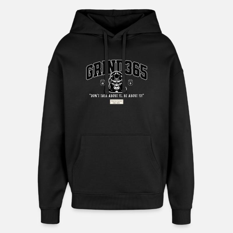 Grind365 Sois à fond - Sweat à capuche unisexe Stanley/Stella Oversized - noir