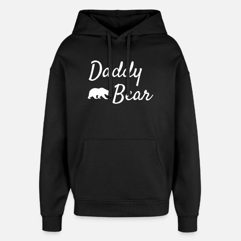 Daddy Bear Script Logo - Oversized Unisex Hoodie by Stanley/Stella - black