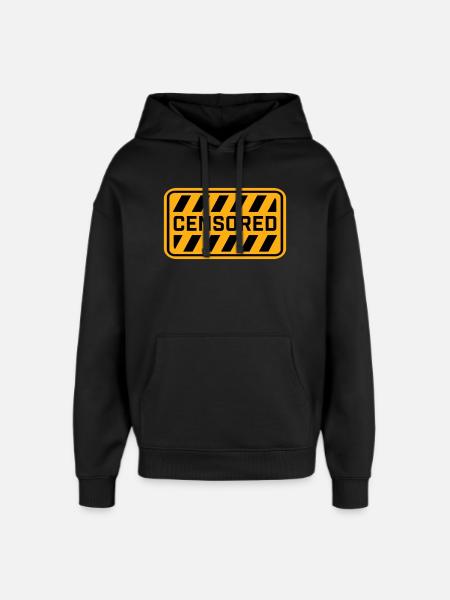 Censored Funny Statement Freedom Logo - Oversized Unisex Hoodie by Stanley/Stella - black