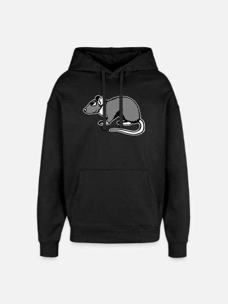 Cool Rat Sunglasses Side Funny Rodent - Oversized Unisex Hoodie by Stanley/Stella - black