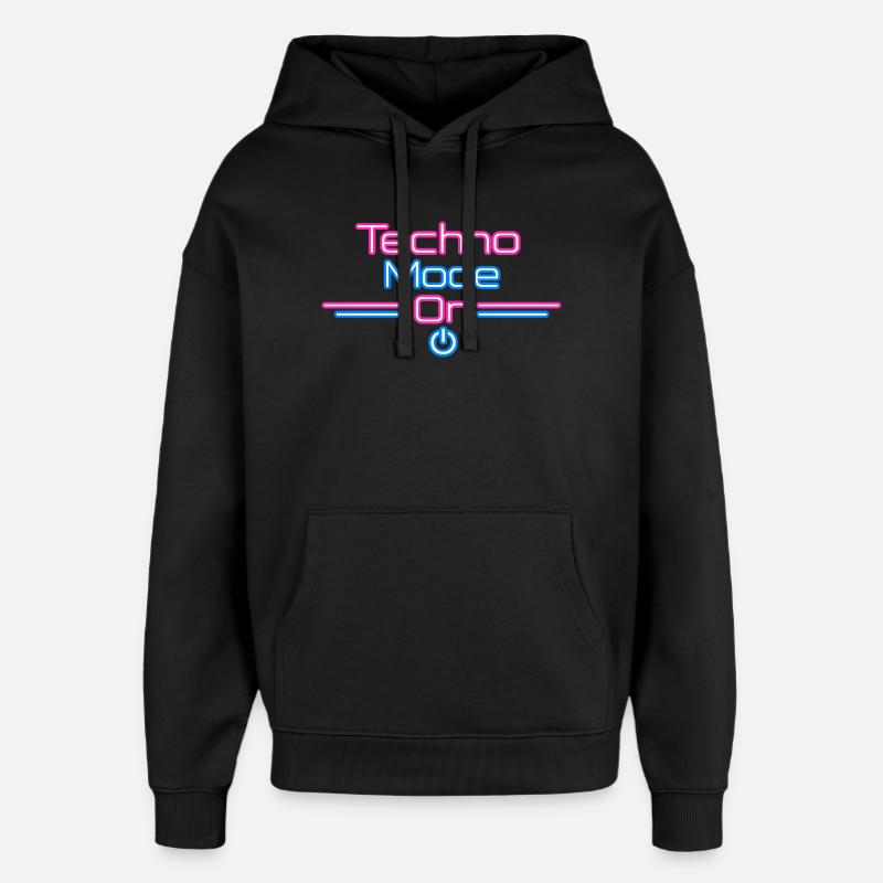 Techno Mode Neon On - Oversized Unisex Hoodie by Stanley/Stella - black