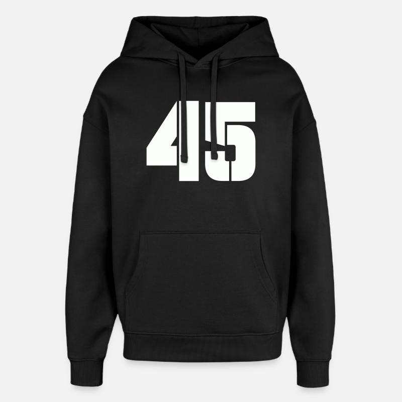 45 - Oversized Unisex Hoodie von Stanley/Stella - Schwarz