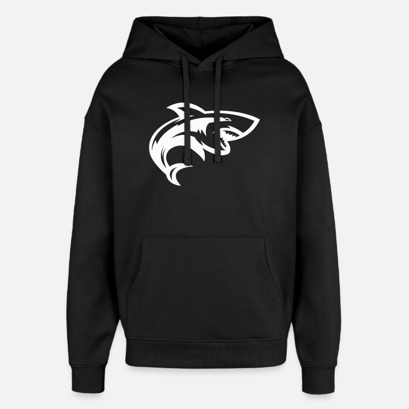 Testa di squalo stilizzata - Stanley/Stella Oversized Felpa con cappuccio unisex - nero