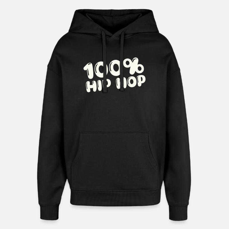 100,-_hip_hop- - Sweat à capuche unisexe Stanley/Stella Oversized - noir