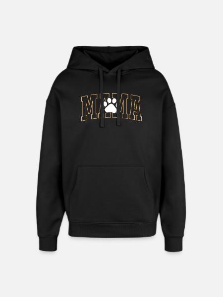 Mom with paw print - Oversized Unisex Hoodie by Stanley/Stella - black