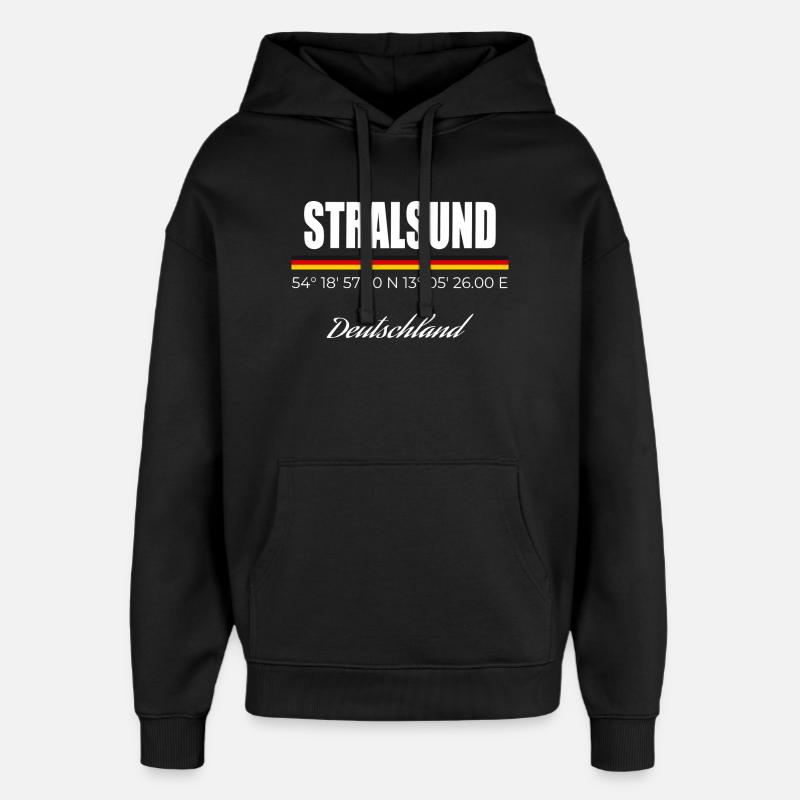 Stralsund - Oversized Unisex Hoodie von Stanley/Stella - Schwarz