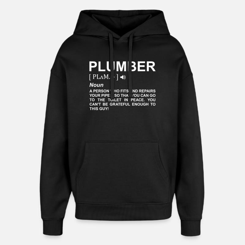 Définition du plombier - Sweat à capuche unisexe Stanley/Stella Oversized - noir