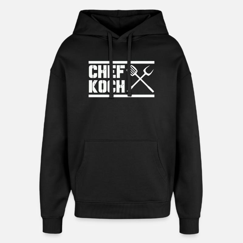 chef_koch - Stanley/Stella Oversized Felpa con cappuccio unisex - nero