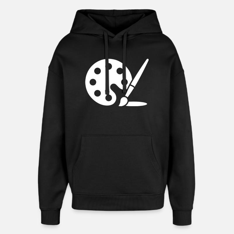 Malerei, Farbpalette, Pinsel, Kunst Symbol - Oversized Unisex Hoodie von Stanley/Stella - Schwarz