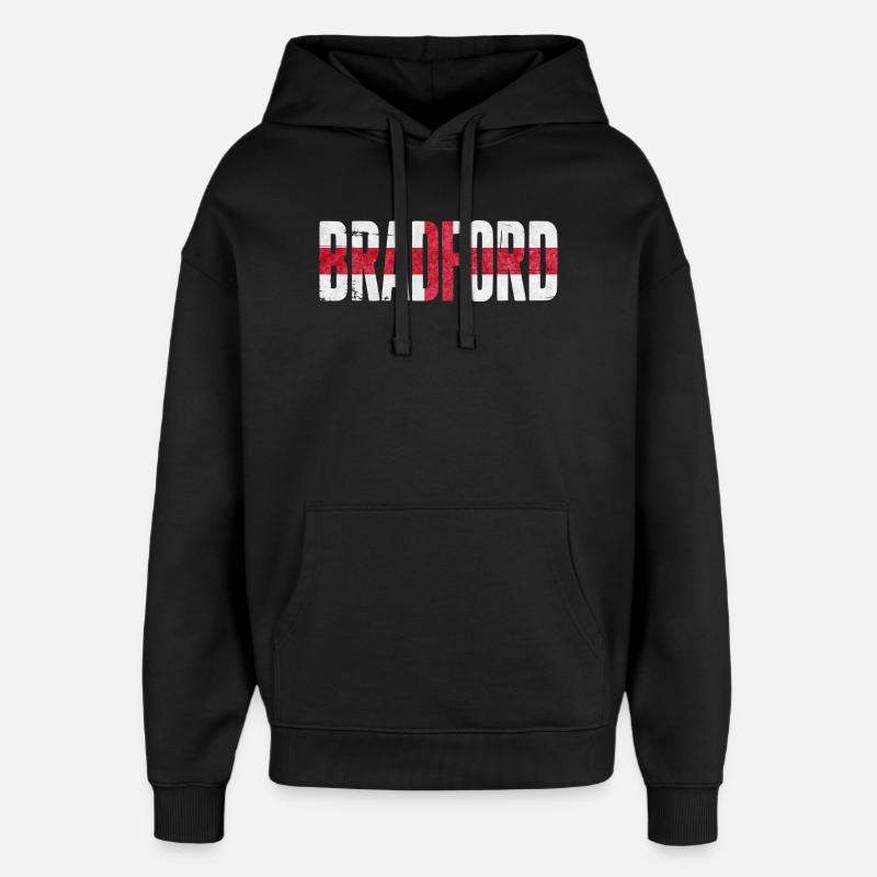 Bradford, Angleterre - Sweat à capuche unisexe Stanley/Stella Oversized - noir