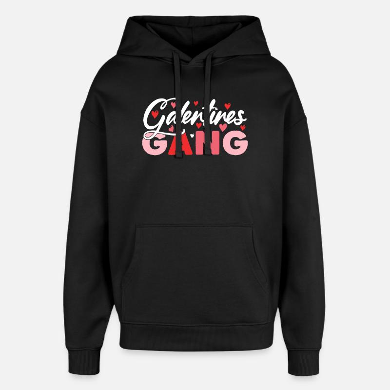 Galentines Gang Hearts - Sweat à capuche unisexe Stanley/Stella Oversized - noir