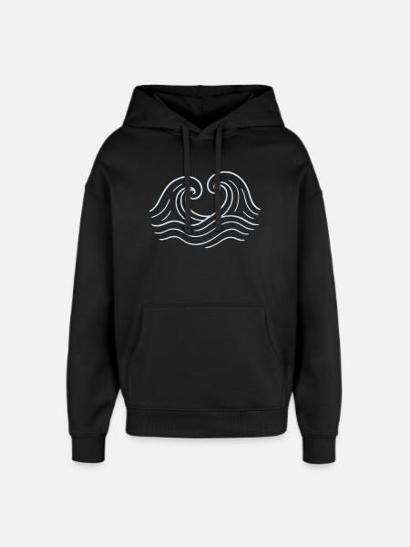 Waves - Sea - Scatola - Oversized Unisex Hoodie by Stanley/Stella - black