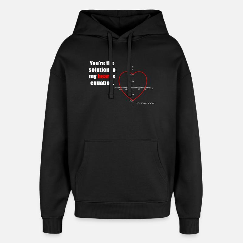 Équation du cœur sur graphe - Sweat à capuche unisexe Stanley/Stella Oversized - noir