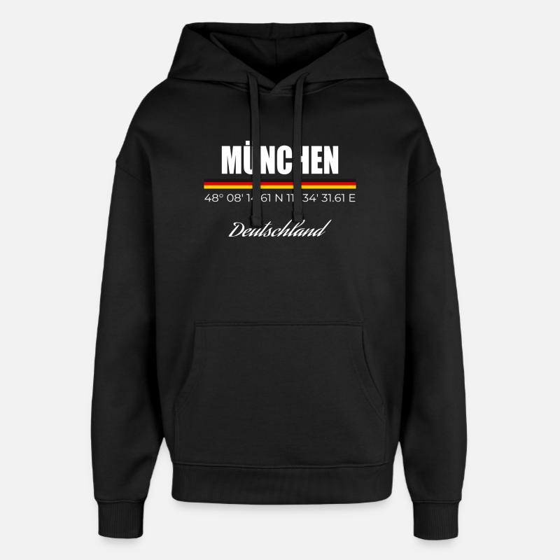 München - Oversized Unisex Hoodie von Stanley/Stella - Schwarz