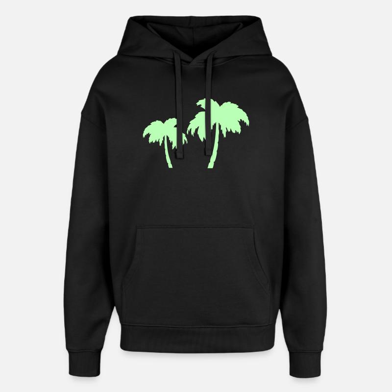 Duo Silhouettes des Palmiers Tropicaux - Sweat à capuche unisexe Stanley/Stella Oversized - noir