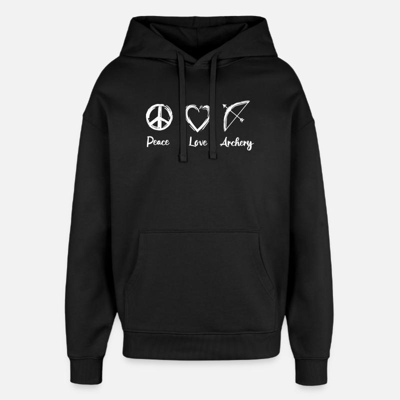 Peace Love Archery - Oversized Unisex Hoodie von Stanley/Stella - Schwarz