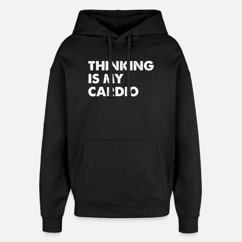 La réflexion est mon cardio - Sweat à capuche unisexe Stanley/Stella Oversized - noir