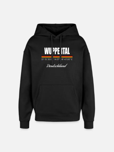 Wuppertal - Oversized Unisex Hoodie von Stanley/Stella - Schwarz