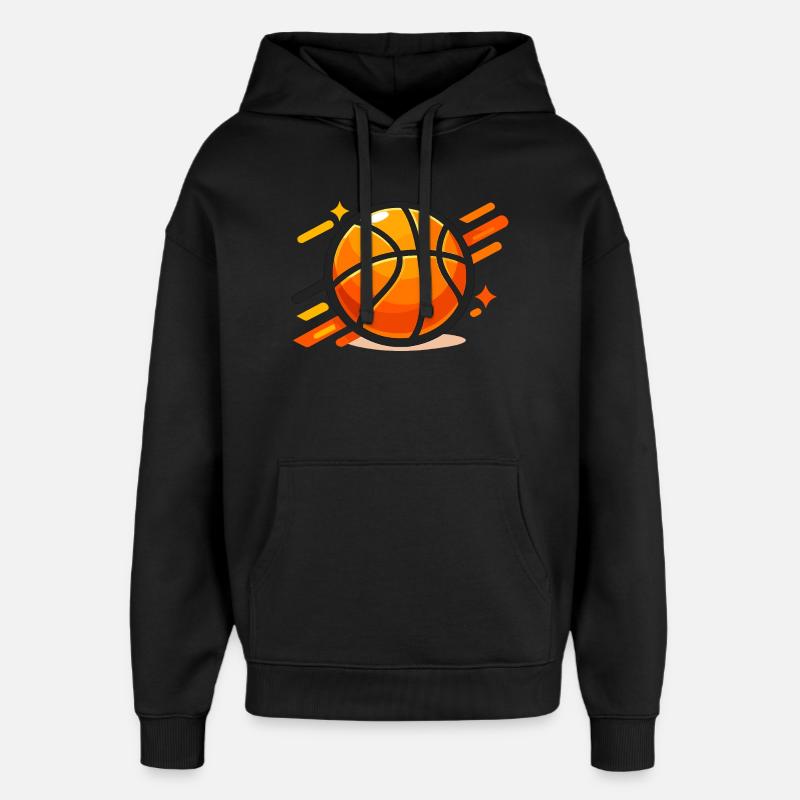 Basketball dynamique Orange néon - Sweat à capuche unisexe Stanley/Stella Oversized - noir