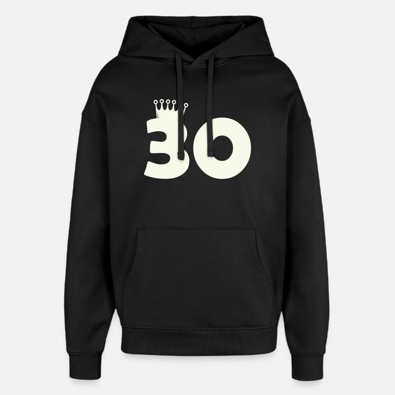 30_krone - Oversized Unisex Hoodie von Stanley/Stella - Schwarz