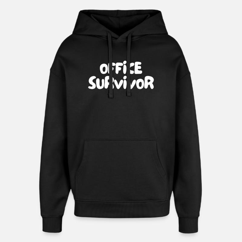 Office Survivor - Oversized Unisex Hoodie by Stanley/Stella - black