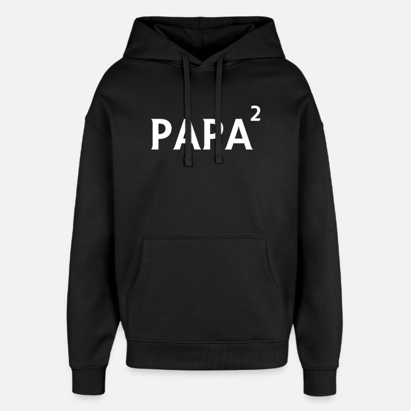 père père jumeaux enfant - Sweat à capuche unisexe Stanley/Stella Oversized - noir
