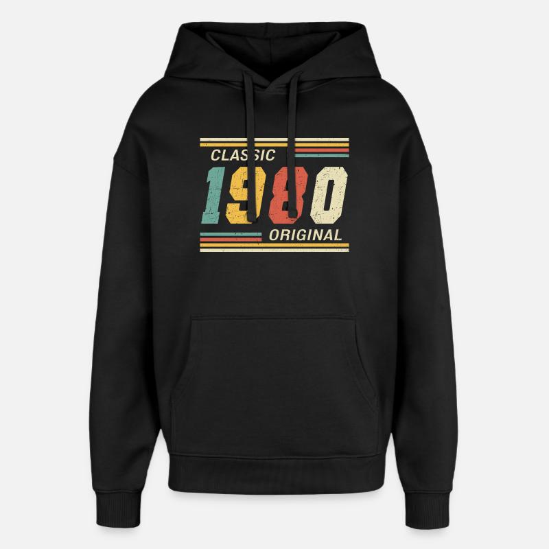 Classique 1980 original 1980 - Sweat à capuche unisexe Stanley/Stella Oversized - noir