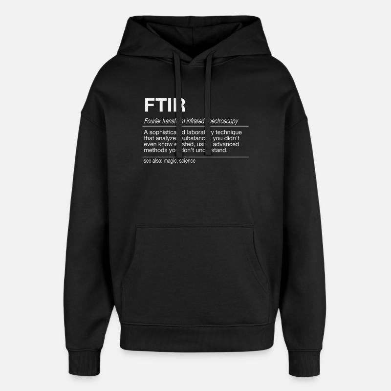 FTIR Spectroscopy Analysis Spectrometer - Oversized Unisex Hoodie by Stanley/Stella - black