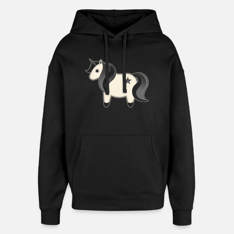 Licorne - Sweat à capuche unisexe Stanley/Stella Oversized - noir