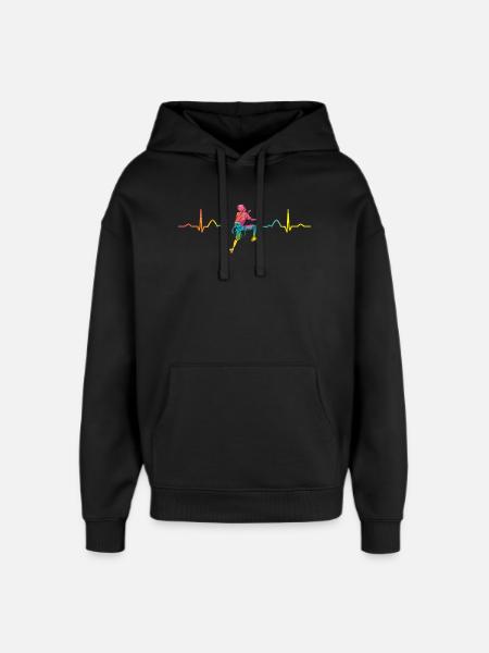 Boulderer Herzschlag Boulder Bouldern - Oversized Unisex Hoodie von Stanley/Stella - Schwarz