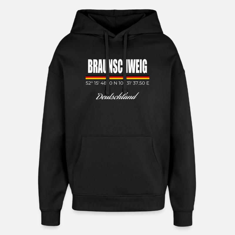 Braunschweig - Oversized Unisex Hoodie von Stanley/Stella - Schwarz