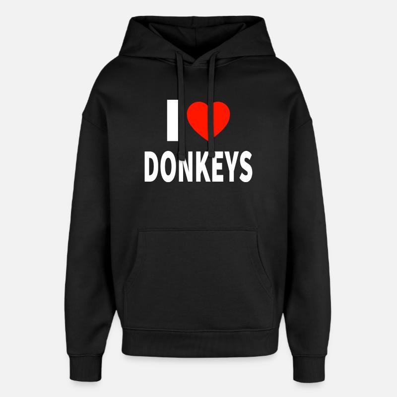 âne - Sweat à capuche unisexe Stanley/Stella Oversized - noir