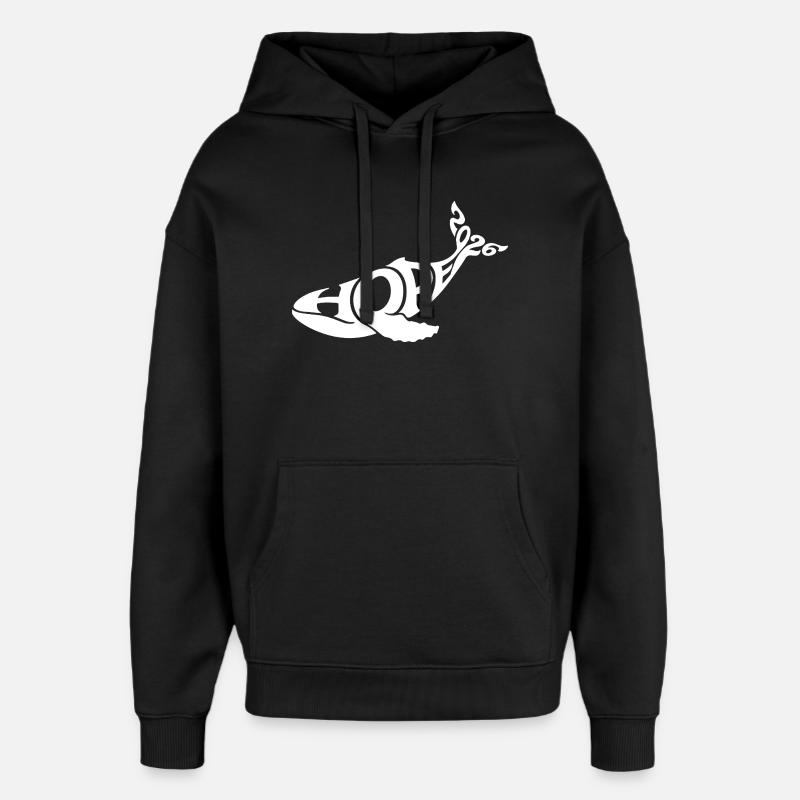 HOPE THE WHALE - Sweat à capuche unisexe Stanley/Stella Oversized - noir
