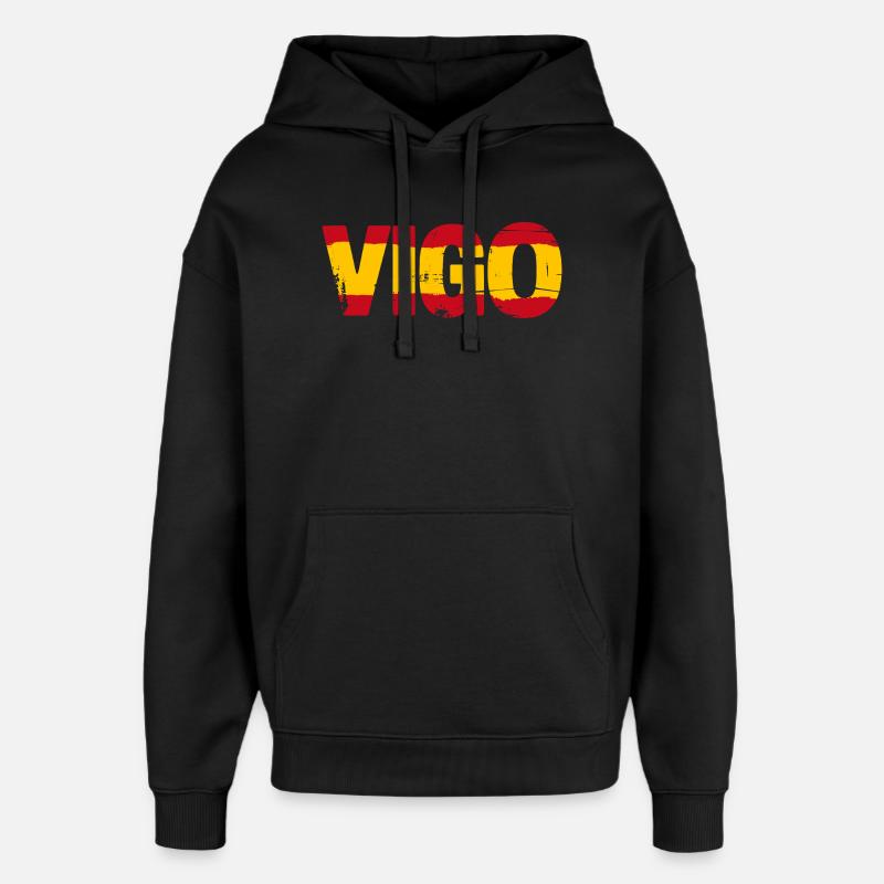 Pavillon de Vigo Espagne - Sweat à capuche unisexe Stanley/Stella Oversized - noir